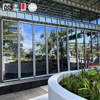Portes pliantes en aluminium à double vitrage, de qualité supérieure, modernes, pour patio d'hôtel, extérieur, avec isolation acoustique