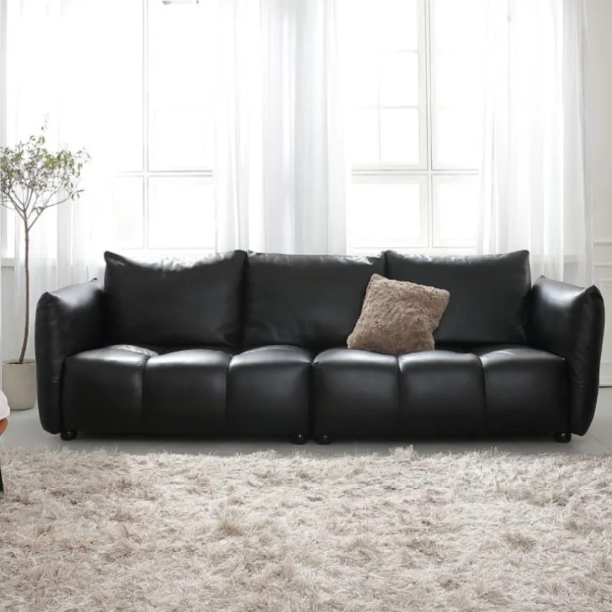 Divano in pelle/tessuti divano 3 posti divano in pelle con cuscino Comfort e cuscini per soggiorno