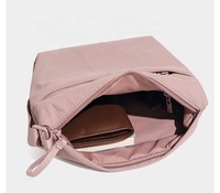 Tas Selempang Ringan Kapasitas Besar dengan Ritsleting, Bahan Nilon Trendi, Tas Selempang Kasual untuk Wanita, Penggunaan Sehari-hari