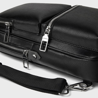 Sac à bandoulière en cuir végétal PU noir personnalisé pour hommes