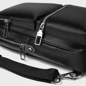 Borsa a tracolla personalizzata nera in pelle vegana a tracolla borsa da <span class=keywords><strong>uomo</strong></span> a tracolla - Product Image 4