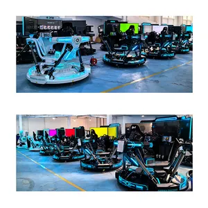 New Trend for Amusement Park and VR Theme Park 3 Screens 6 DOF electric platform Racing simulator Immersive driving game