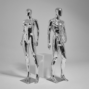 Maniquí Masculino y Femenino de Plástico con Acabado en Oro/Plata Electrochapado, Cabeza de Huevo/<span class=keywords><strong>Cristal</strong></span>, para Exhibición en Tiendas - Product Image 1