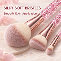 Ensemble de 18 pinceaux de maquillage professionnels scintillants pour fond de teint, anticernes, fard à paupières, pinceaux de mélange, pinceaux cosmétiques en cristal