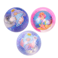 Ballon aquatique scintillant à fort rebond avec carte plastique, jouet élastique robuste, taille personnalisée, style dessin animé pour enfants - Vente chaude