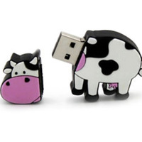 Clé USB en forme de vache de dessin animé, logo personnalisé, clé USB promotionnelle 8 Go 128 Go, cadeau promotionnel