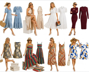 Vestido Midi Casual de Verano con Volantes, sin Tirantes, para Vacaciones en la Playa, Disponible en Stock - Product Image 1