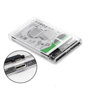 2.5 "Transparan 5Gbps USB3.0 untuk Sata3.0 HDD Case Alat Gratis Hard Drive Enclosure