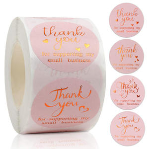 Rollo <span class=keywords><strong>de</strong></span> pegatinas impermeables con forma personalizada 'gracias por su compra' para pequeños negocios, minoristas, 500 unidades, supermercados, exposiciones - Product Image 3