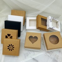 Boîte à avion en papier kraft 9,5 * 9,5 * 3 cm, boîte d'emballage cadeau faite à la main, emballage pour bijoux, bandeaux pour cheveux