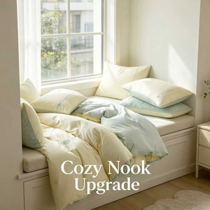 Juego de Ropa de Cama de Poliéster, Simple, Suave, Personalizable, Nórdico, Funda de Edredón, Sábana, Juego de 3 o 4 Piezas para Dormitorio de Estudiantes - Product Image 6