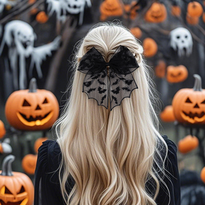 CN Grande Boutique Pince à cheveux en maille faite à la main Pince à cheveux chauve-souris brodée en tulle Accessoires pour cheveux de fête d'<span class=keywords><strong>Halloween</strong></span> pour filles - Product Image 6