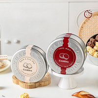 Boîte en métal ronde personnalisée avec logo RTS, boîte à biscuits, boîte à gâteaux, boîte à tiramisu, emballage pour pâtisserie, conteneur en métal
