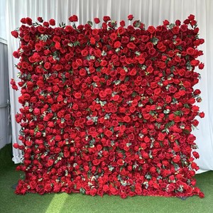 Mur de fond floral artificiel classique aux tons sombres avec un arrangement de roses épaisses pour plusieurs scènes commerciales - Product Image 6