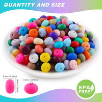 En stock Perles d'abacus petites de 14 mm Perles en silicone Modèle pour bijoux DIY Perles intercalaires ovales Accessoires de bracelet en gros