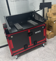 Flight case en aluminium rouge de 12 mm d'épaisseur pour Behringer WING avec roues hydrauliques, flight case pour équipement audio