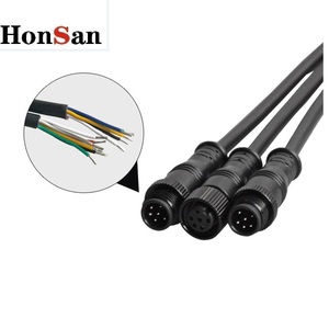 6-कोर 24wg वाटरप्रूफ नर मादा प्लग एम 12 जलरोधी कनेक्टर राउंड एलईडी प्रकाश जलरोधक केबल - Product Image 1