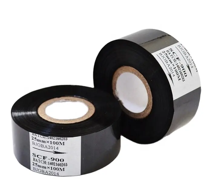 30Mm X 100M Hot Folie Lint Voor Codering Machine Black Ink Lint Roll Warmdrukfolie Met Groothandelaar prijs