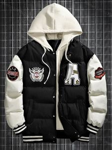 Veste chaude à capuche décontractée pour homme, style color block, manteau matelassé chic pour l'automne et l'hiver - Product Image 6