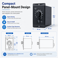 Contrôleur de vitesse de moteur AC monophasé série XC AC220V 6-400W, régulateur auto-adaptatif à montage sur panneau