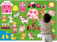Grand tableau mural en feutre sur le thème de la ferme, ensemble complet pour l'enseignement de l'histoire en maternelle, jouet éducatif pour enfants, vente en gros, jouets DIY pour enfants