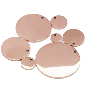 Pendentif rond en acier inoxydable poli miroir 8-30mm, gravure disponible avec préservation de la couleur, composants de bijoux - Product Image 4