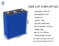 بطارية CALB أصلية 3.2 فولت 314 أمبير ساعة L173F314A من نوع LiFePO4، خلية بطارية منشورية CB-LF314A، أكثر من 6000 دورة لتخزين الطاقة الشمسية.