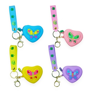 Hot Sale Soft Silicone 3d Creative Heart Shape Mini Storage Bag <b>Personalized</b> Promotional Business <b>Keychain</b> Accessories - Product Image 1