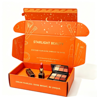 Boîtes d'emballage en kraft pour soins de la peau avec logo personnalisé, boîtes postales pliables en carton ondulé naturel avec bande de déchirement