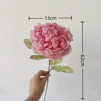 Bunga Peony Sutra Putih Laris Manis, Kepala Tunggal Besar, Bunga Artifisial untuk Pernikahan, Hari Ibu, Hari Valentine, Natal