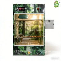 Thermostat intelligent double pour terrarium d'oiseaux et de reptiles, cage pour animaux de compagnie avec porte coulissante en verre, prise de lampe en céramique, contrôle de la lumière chauffante pour l'élevage