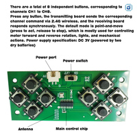 Kit RC 6350 2.4G 8 voies avec émetteur 8 touches et carte récepteur pilote de moteur 8 canaux pour voiture RC, robot, télécommande sans fil DIY (PCB)
