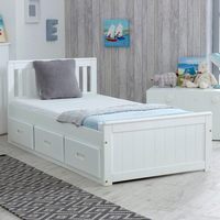 Hersteller Holz Massiv Weiß Kiefer Lagerung Bett rahmen 3 Schubladen Schlafzimmer möbel 3 'Single 90X190 cm