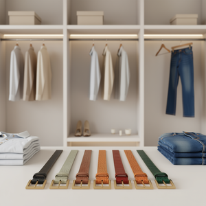 Cintura in Pelle PU Effetto Coccodrillo con Fibbia Quadrata Dorata Zi 3Cm per Uomo e Donna Stile Casual con Fibbia in Lega - Product Image 1