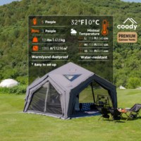 Tente gonflable Coody Hub Station Air - Gris, luxe, pour camping familial, 3-5 personnes, quatre saisons, camping en plein air, tente gonflable portable unique