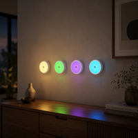 Nouvelle lampe murale magnétique intelligente à capteur de mouvement RGB, veilleuse LED alimentée par batterie pour salon, escalier, placard, armoire, chambre