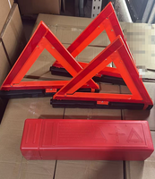 Kit de signalisation d'urgence avec boîte de rangement, ensemble de 3 réflecteurs, plastique robuste, rouge Gyatso
