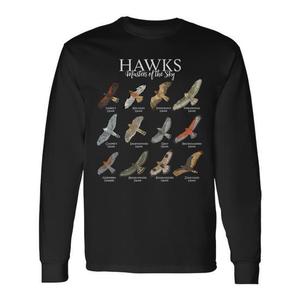Camiseta de manga larga Hawks Masters Of The Sky con diseño de especies de aves - Product Image 1