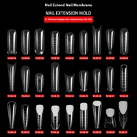 Formes professionnelles pour extension d'ongles, construction rapide, 120 pièces/boîte, double forme, French Coffin, Stiletto, Amande, ABS, couverture complète, pré-conçues