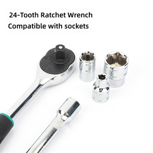 ชุดประแจวงล้อแบบปลดเร็ว 24 ฟัน ขนาด 1/2" 3/8" 1/4" จำนวน 12 ชิ้น พร้อมซ็อกเก็ตขนาด 4-24 มม. ชุดเครื่องมือซ่อมแซมรถยนต์และบ้าน ขายตรงจากโรงงาน - Product Image 4