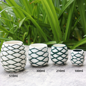 Vasos de Tequila Mexicanos a Rayas, Vasos de Cerámica para Tequila Patron, Vasos de Agave - Product Image 2