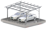 Système de montage de carport solaire à double colonne, double stationnement, structure en acier, résistance au vent 60 m/s