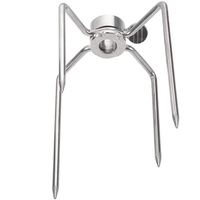 Fourchettes de rôtissoire en acier inoxydable chromé, robustes, à 4 dents, antiadhésives, résistantes à la chaleur, lot de 2, outil universel pour barbecue