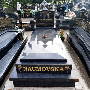 Lápida de Mármol Negro Simple y Atractiva, Monumento Moderno para Espacio Exterior en Funerales - Product Image 5