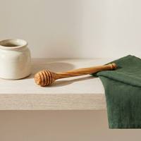 Bâtonnet à miel en bois d'olivier naturel avec manche torsadé, cuillère à miel à long manche, agitateur à miel en bois d'olivier fini
