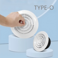 Système Hvac de haute qualité Ventilation du climatiseur installée directement au plafond rond Soupape d'aération en plastique ABS