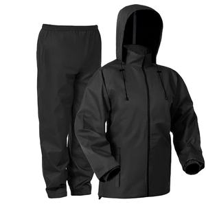 Сверхмощный плащ из ПВХ полиэстера из двух частей Водонепроницаемый Мужской плащ для работы на открытом воздухе плащ - Product Image 1