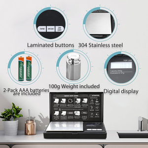 เครื่องชั่งดิจิตอลแบบพกพา ABS สแตนเลส 500 กรัม ความละเอียด 0.01 กรัม หน้าจอ LCD สำหรับชั่งเครื่องประดับ - Product Image 4