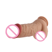Dildo en TPE Auxfun de 8,68 pouces, longueur insérable de 6,15 pouces (18 cm), circonférence avec tube flexible, connecteur 3XLR à 3 broches pour jouets sexuels