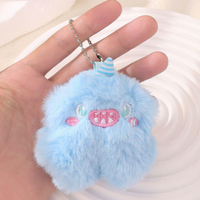 Porte-clés en peluche monstre pastel minimaliste, créature mignonne et moelleuse, décoration de sac pour usage quotidien et cadeaux